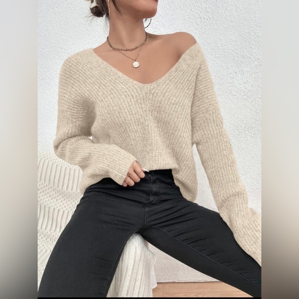 NWOT Tan Brown Loose Knit Sweater top